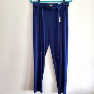 Navy Blue Express Ankle Mid Rise Pants